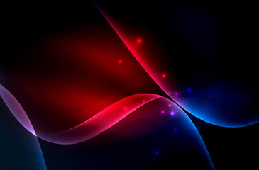 Smoky glowing waves in the dark