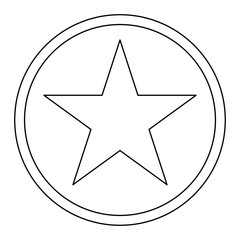 Obraz premium Star in circle the black color icon .