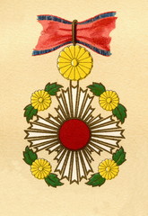 Order of the Chrysanthemum, Japan's highest order (from Meyers Lexikon, 1896, 222/223)
