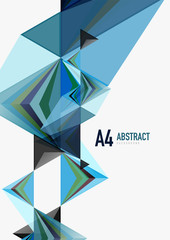 Triangular low poly vector a4 size geometric abstract template