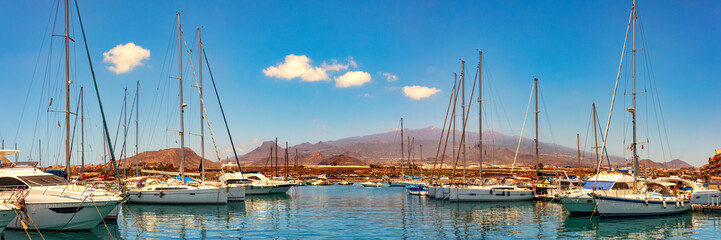 Fototapeta na wymiar Tenerife, Marina of Las Galletas, Teide