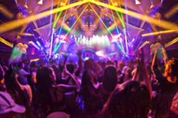 Fototapeta na wymiar club party is blurred background