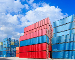 Fototapeta premium Industrial Container yard for Logistic Import Export business