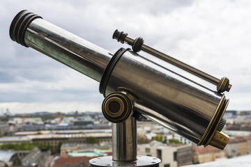 Old panoramic telescope in the Berlin Cathedral in Germany