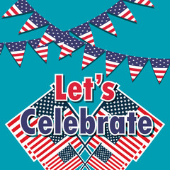 Obraz premium american independence day 4th of July poster, red blue white flag. vector illustration