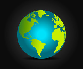 Planet Earth Illustration, Icon Vector Design Eps 10