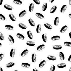 Falling coins seamless pattern