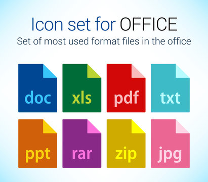 Set of icon files used at office