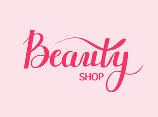Vector beauty shop digital calligraphy