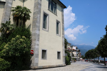 Fototapeta na wymiar Waterfront of Cannobio at Lake Maggiore, Piedmont Italy 