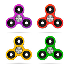 set of colored spinners