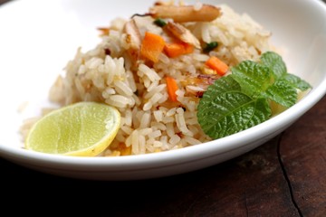 Fried rice with crab