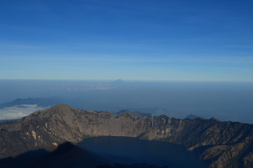 view from the top of the rinjani in lombok