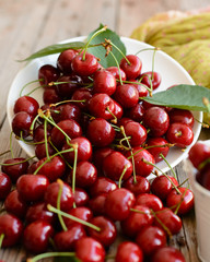 Mature berries on a wooden table