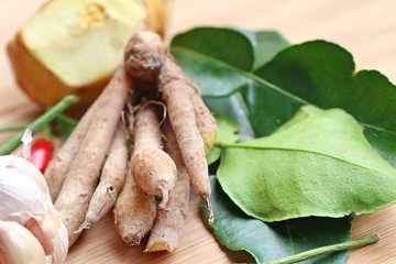 Vegetable ingredients for spicy soup - Thailand food