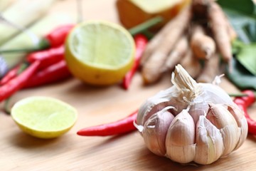 Vegetable ingredients for spicy soup - Thailand food