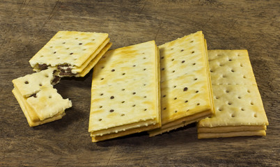 Half ,bread ,Biscuits,Beneficial to the body ,Isolate Image , White back ,