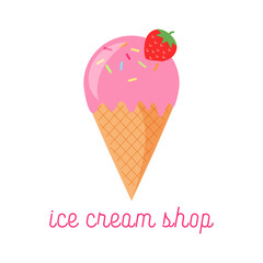 Ice cream shop logo for company or shop