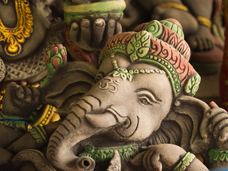 Grey Ganesh Elephant God Statue in Sleeping