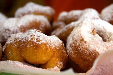 doughnuts with icing sugar