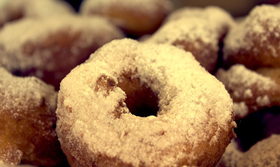 doughnuts with icing sugar