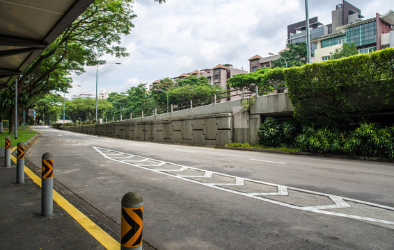 A scene of street in town of Singapore in resident area