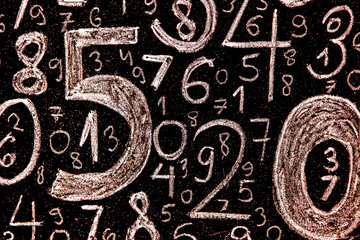 Background of numbers. from zero to nine. Background with numbers. Numbers texture.