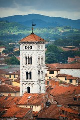 Fototapeta na wymiar Bell Tower of Basilica di San Michele in Lucca