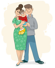 Family with baby