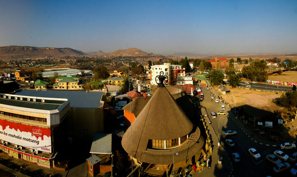 Souvenir Shop In The Form Of Traditional Basotho Hat Aka Mokorotlo At Maseru, Lesotho