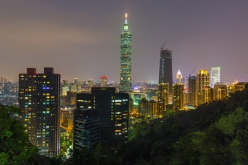 Taipei skyline at night