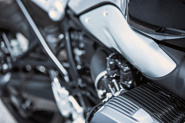 Fototapeta na wymiar Motorcycle luxury items close-up: Motorcycle parts