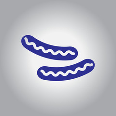Sausage grilled, vector icon