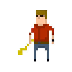 Obraz premium Pixel character criminals for games and applications