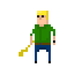 Fototapeta premium Pixel character criminals for games and applications