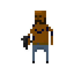 Obraz premium Pixel character criminals for games and applications