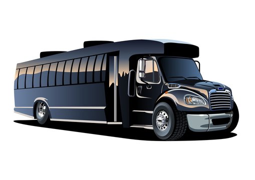 Cartoon shuttle bus. Available EPS-10 vector format separated by groups and layers