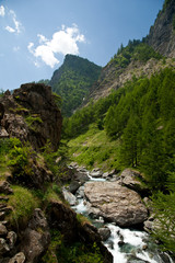 Fototapeta na wymiar Panorama Val Pellice