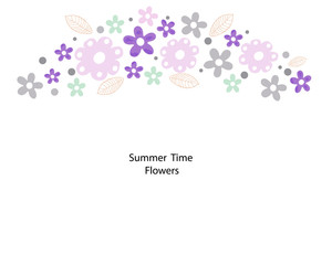 Simple summer time flowers greeting card background