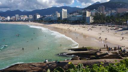 Fototapeta na wymiar View of Arpoador beach in Rio de Janeiro Brazil