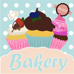Vintage cupcake poster design