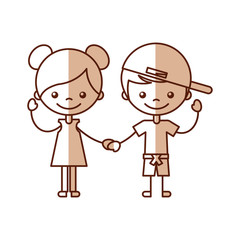 cute kids characters icon vector illustration design