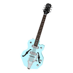 Isolated geometric electric guitar on a white background, Vector illustration