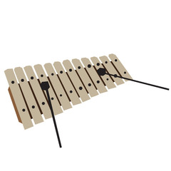 Isolated geometric xylophone on a white background, Vector illustration