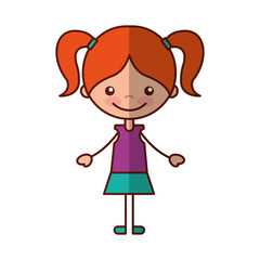 cute girl character icon vector illustration design