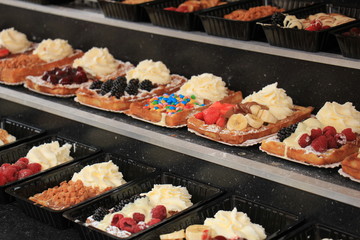 Fresh made Belgium waffles