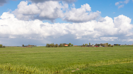 Fototapeta na wymiar Polder landscape of Groene Hart in Dutch Randstad, South Holland, Netherlands