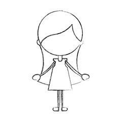 cute girl character icon vector illustration design