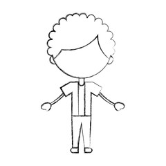 cute boy character icon vector illustration design
