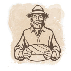 Cheese maker, Farmer, cheese loaf
